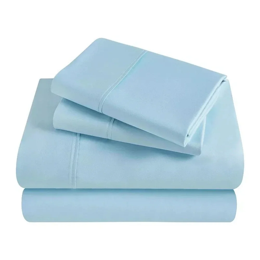 Superior Egyptian Cotton Solid 300 Thread Count TWIN Sheet Set in Light Blue NEW